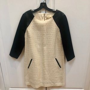Anthropologie Black and Cream Front Pocket Dress